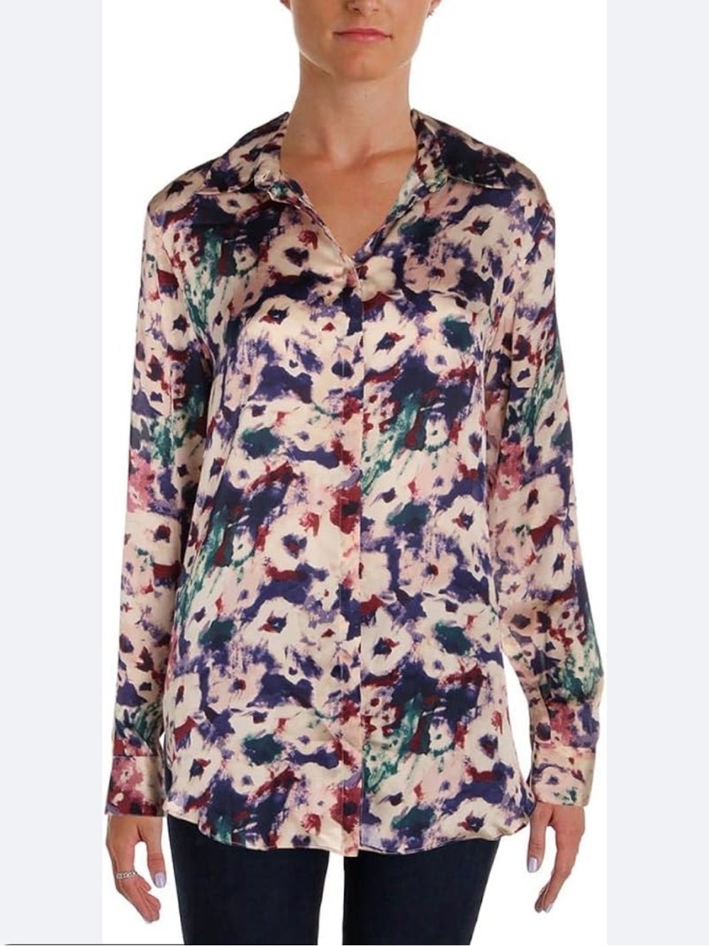 Lauren Ralph Lauren Women's Floral Print Relaxed Button-Down Top Size Medium